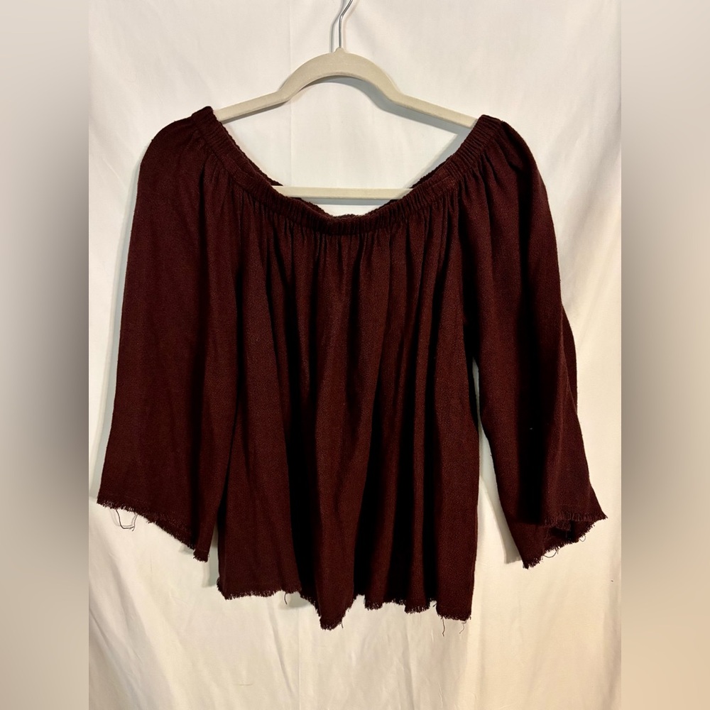 Anthropologie Maven West Raw Hem Detail Off Shoulder Top Women’s M